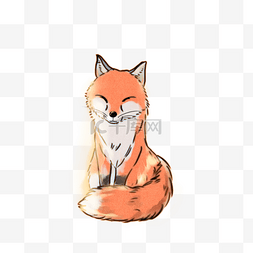 动画动物动画图片_手绘水彩绘本卡通狐狸