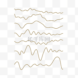 重叠边框图片_金色波动曲线手绘装饰