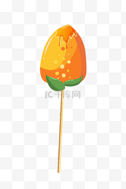 橙色加密货币图标图片_水果糖果棒棒糖
