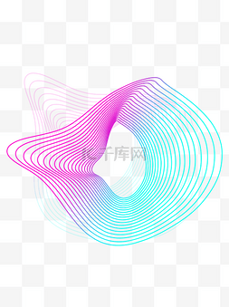 线条紫图片_科技风商用渐变线条元素多边形装