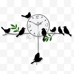 时间的流逝图片_可爱的鸟语花香钟表