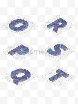 p2p认证图片_2.5D科技化O到T英文数字设计元素