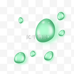 淡绿色唯美小清新卡通水滴