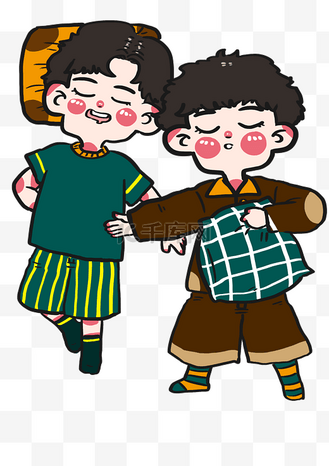世界睡眠日小朋友乖乖睡觉好长高卡通手绘人物