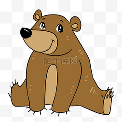 棕色熊图片_手绘卡通小熊插画