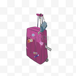 粉色卡通行李箱图片_卡通粉色拉杆箱下载