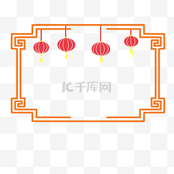 手绘中国风边框插画