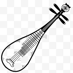 琵琶图片_线描传统乐器琵琶