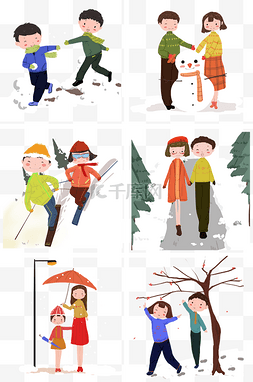 厚厚的积雪图片_手绘欢乐冬季合集