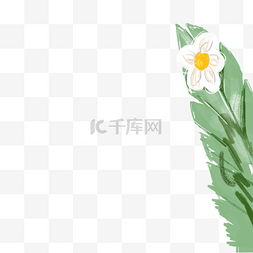 绿色水墨植物花朵