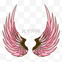 羽毛扇简笔画图片_粉色羽毛卡通的翅膀
