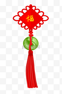 手绘中国结挂饰插画