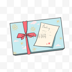 礼物礼盒蓝色彩带粉色