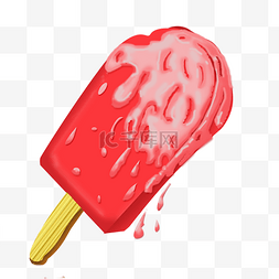 冰淇淋融化的插画图片_雪条插画png图