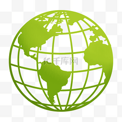 球体矢量图图片_绿色地球线条素材图