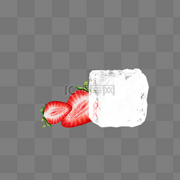 草莓冰块图片_草莓冰块冰晶