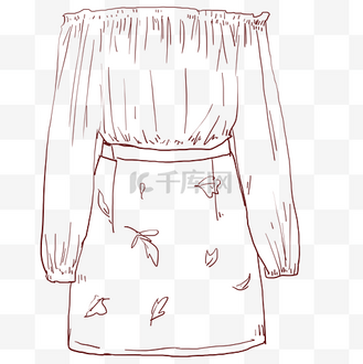 线描性感的连衣裙