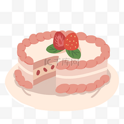 蛋糕好吃图片_圆形蛋糕水果插图