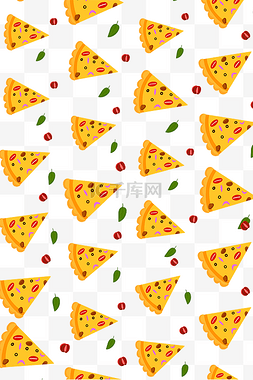 手绘披萨插画图片_黄色的披萨底纹插画