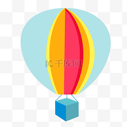 手绘粉色热气球图片_彩色黄色粉色蓝色热气球
