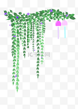 唯美花草素材图片_唯美植物枝藤插画