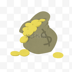 金币散落素材图片_散落的黄色金币插画