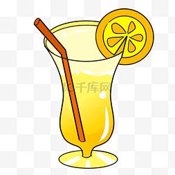 手绘橙汁饮料图片_黄色手绘橙汁果汁