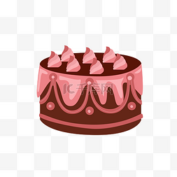 单层纱布图片_粉色的单层蛋糕插画
