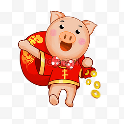 2019金猪送图片_送的可爱小猪