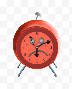 时针分针秒针拟人图片_红色时钟装饰插画
