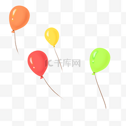 儿童素材气球图片_儿童节彩色手绘气球