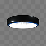 C4D黑色立体筒灯吸顶灯家装节免抠图