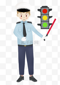 指示棒图片_交通安全交警插画