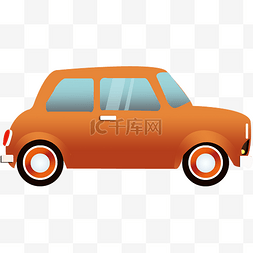 卡通的小汽车图片_卡通橘色小汽车