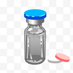 红色药瓶子图片_手绘药片药瓶插画