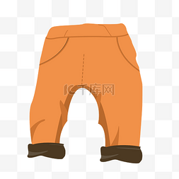 儿童橙色图片_手绘橙色裤子插画