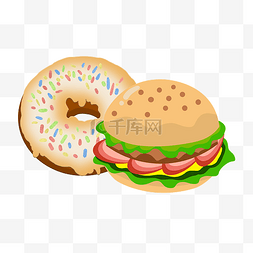 快餐汉堡甜甜圈插图