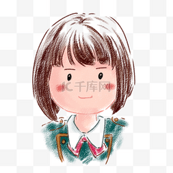 手绘女生插图图片_手绘可爱女孩子大头娃娃插画插图