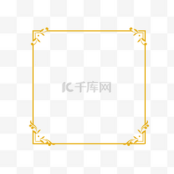 黄色正方形边框图片_金色四边镂空边框