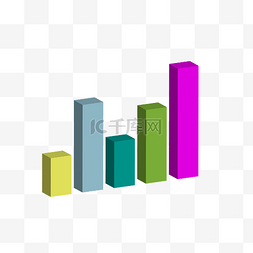矢量数据图片_商务矢量数据柱状立体分析图