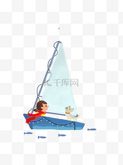 帆船鱼图片_彩绘帆船图案元素设计