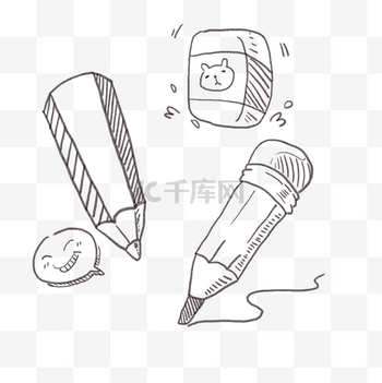 元旦简笔画图片素材卡通手绘涂鸦线条铅笔橡皮简笔画