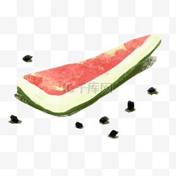 新鲜水果素材下载图片_吃完的西瓜免抠图