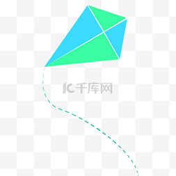 绿色现代简约图片_绿色的加蓝色的风筝