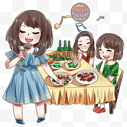 小小饲养员图片_在包厢聚会的女孩们