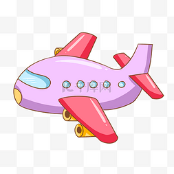 手绘紫色飞机