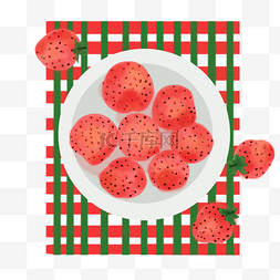 手绘美味的草莓插画