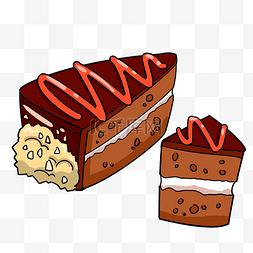 三角形巧克力蛋糕插画