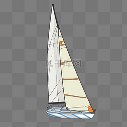 航海的帆船图片_手绘卡通帆船插画