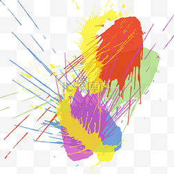 彩色油漆刷痕图片_矢量彩色油漆泼墨效果设计元素
